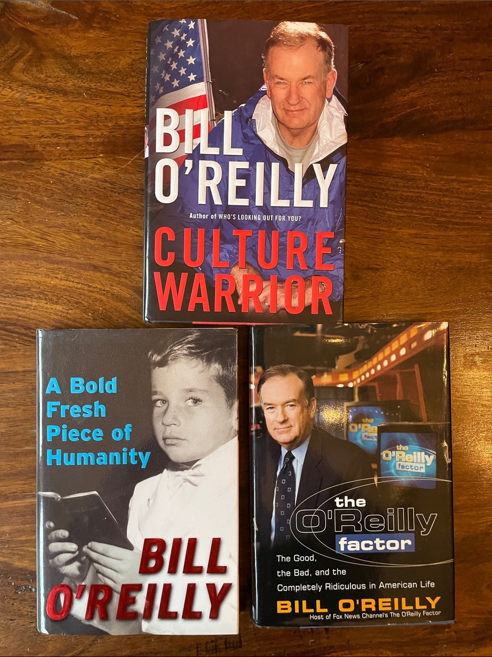 3 Bill O’Reilly Hardcover Books- Culture Warrior Bold Fresh Place OReilly Factor